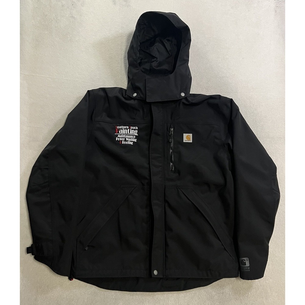 Carhartt Shoreline Storm Defender Hooded Work Jacket J162 001 Medium Black Zip